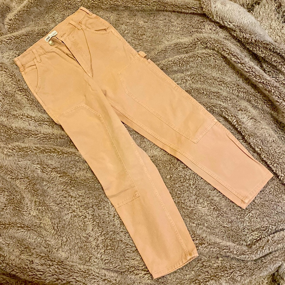 ZARA Highrise Cargo pants Dusty Pink